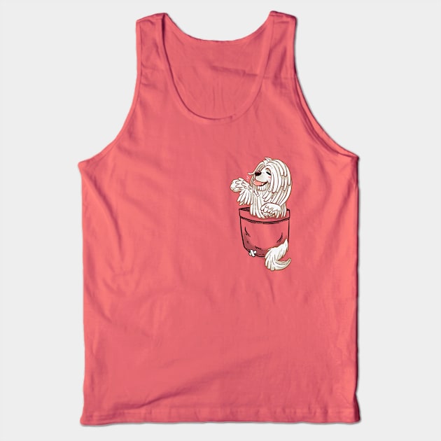 Pocket Cute Komondor Dog Tank Top by TechraPockets